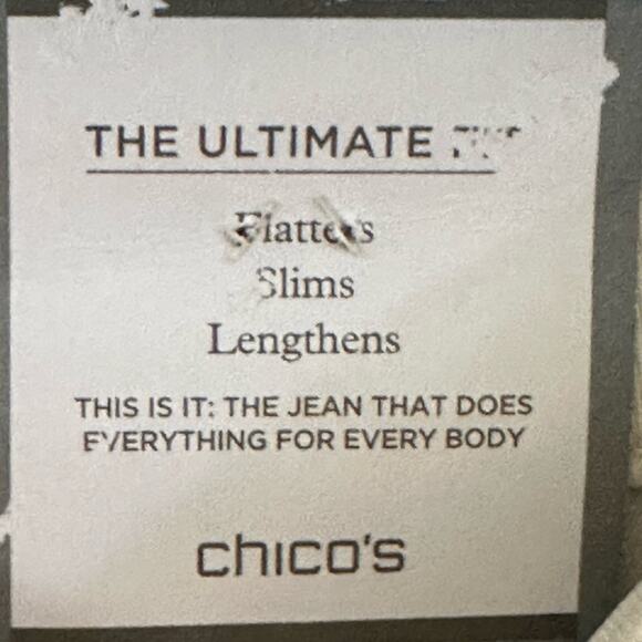 Chicos Platinum Denim Ultimate Fit Barely Flare Jeans Size 2.5 12 14 New - Picture 6 of 8